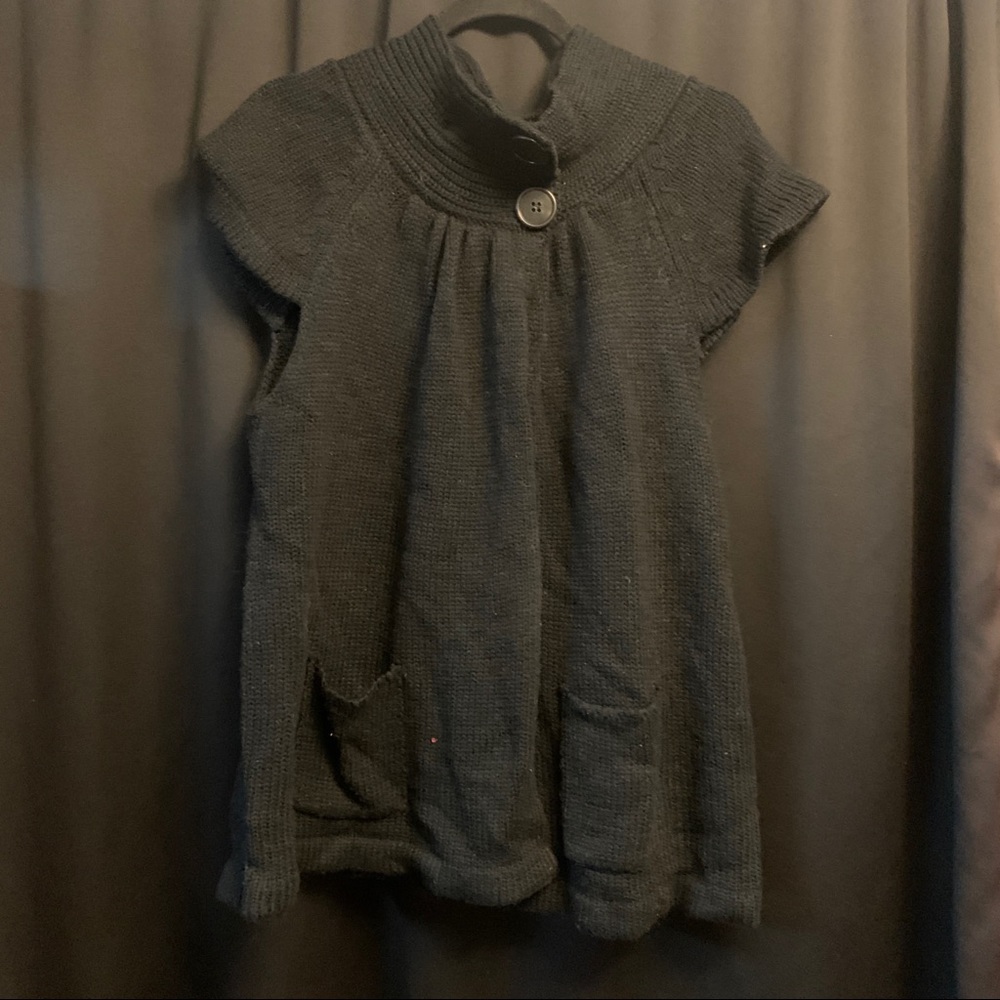 Joujou button sweater poncho 2X